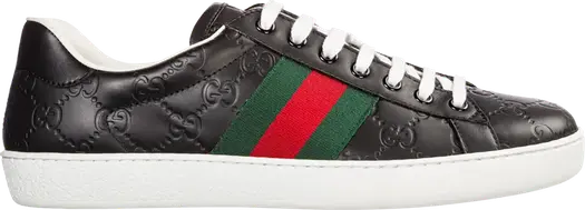 Кроссовки Gucci Ace Black Logo, черные