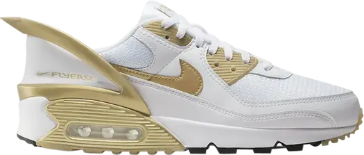 Кроссовки Nike Air Max 90 FlyEase 'Metallic Gold', белый