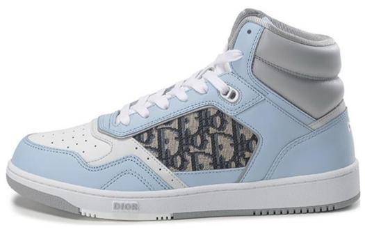 Кроссовки DIOR B27 Skateboard Shoes Men High-Top Light Blue