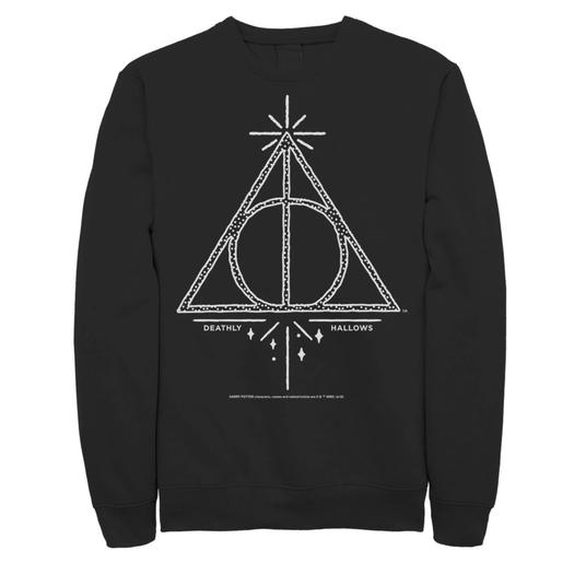 Мужской флисовый пуловер с рисунком и символом «Дары смерти» Harry Potter