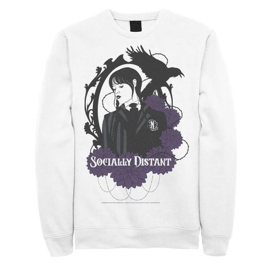 Мужской свитшот с графическим рисунком Wednesday Social Distant Licensed Character