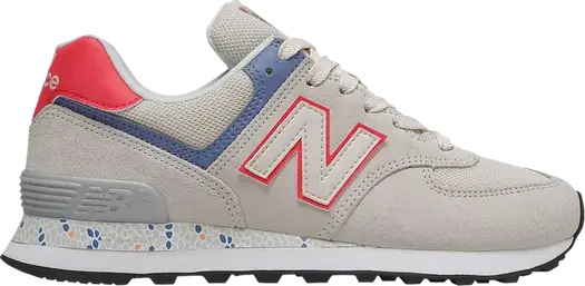 Кроссовки New Balance Wmns 574 'Raw Silk Vivid Coral', кремовый