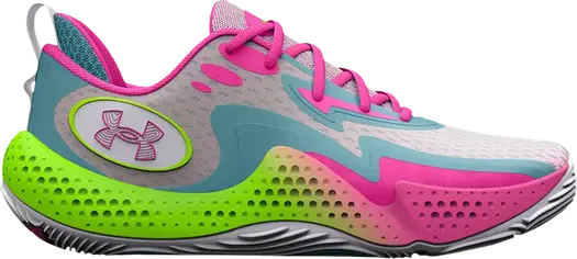 Кроссовки Under Armour Spawn 5 White Lime Pink, белый