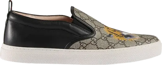 Кроссовки Gucci GG Supreme Slip-On Tiger, коричневый
