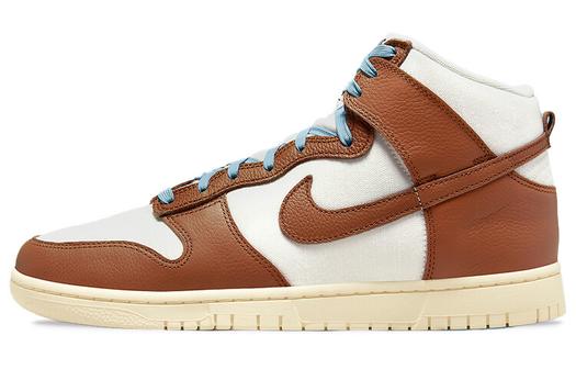 Кроссовки Nike Dunk High PRM, белый/коричневый