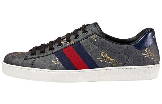 Кроссовки Gucci Ace GG Supreme Tigers, низкие, бежевые
