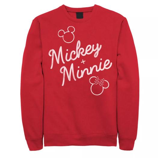 Мужской свитшот с контурным рисунком Disney Mickey Plus Minnie Mouse Licensed Character