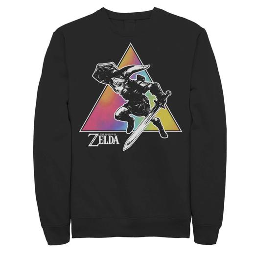 Мужской свитшот с треугольным портретом Zelda Link Tie Dye Licensed Character