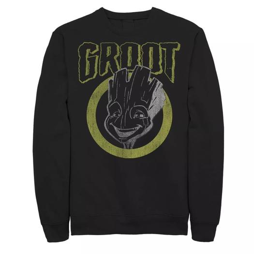 Мужской свитшот с темным портретом Marvel Guardians Of The Galaxy Groot Licensed Character