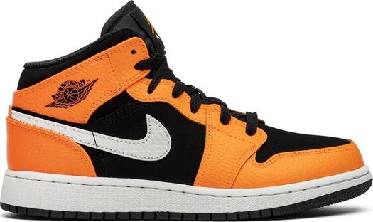 Кроссовки Air Jordan 1 Retro Mid GS Orange Black, оранжевый