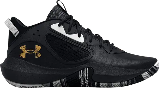 Кроссовки Under Armour Lockdown 6 GS Black Metallic Gold, черный