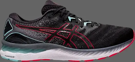 Кроссовки gel nimbus 23 2e wide 'black electric red' Asics, черный