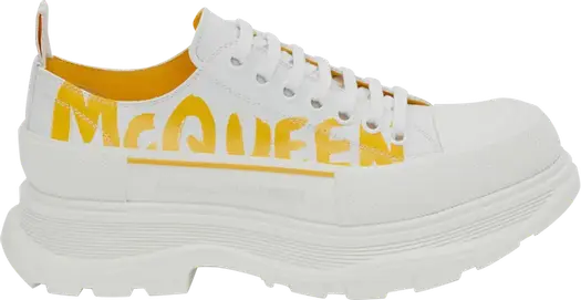 Кроссовки Alexander McQueen Tread Slick Lace-Up White Pop Yellow, белый