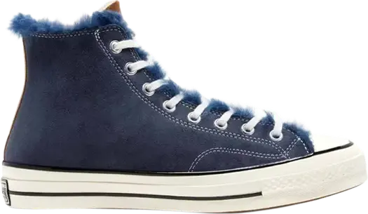 Кроссовки Converse Tri Panel x Chuck 70 Hi Navy Shearling, розовый