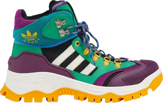 Кроссовки Adidas x Gucci Lace Up Boot Purple Green, зеленый
