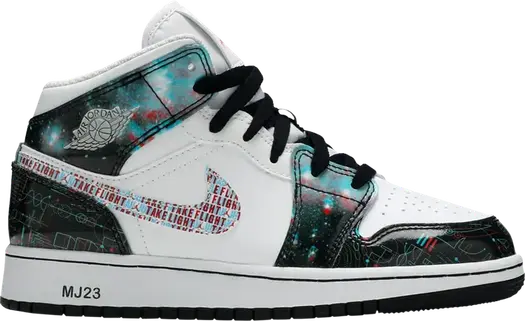Кроссовки Air Jordan 1 Mid SE PS Take Flight, белый