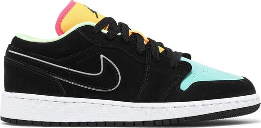 Кроссовки Air Jordan 1 Low SE GS Aurora Green, черный