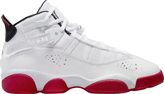 Кроссовки Jordan 6 Rings GS White University Red, белый