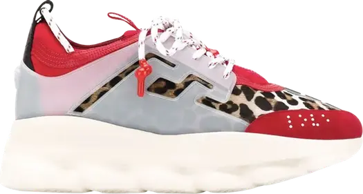 Кроссовки Versace Chain Reaction Red Leopard Print, красный