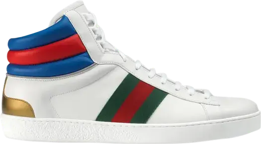 Кроссовки Gucci Ace High Top White, белые