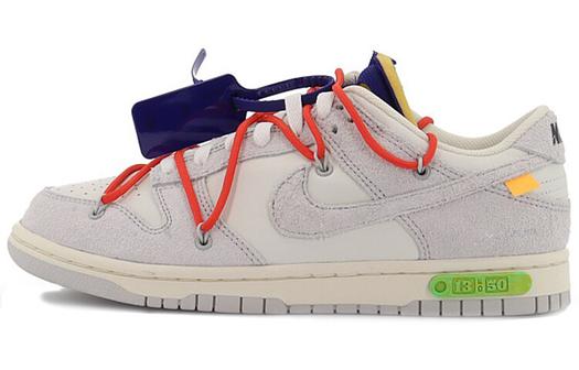Кроссовки Nike Dunk Low Off-White Lot 13, белый/темно-синий