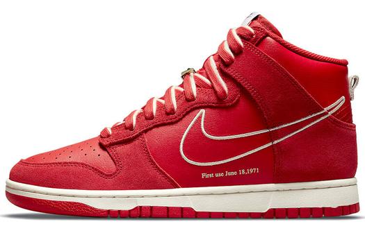 Кроссовки Nike Dunk High, красный/белый