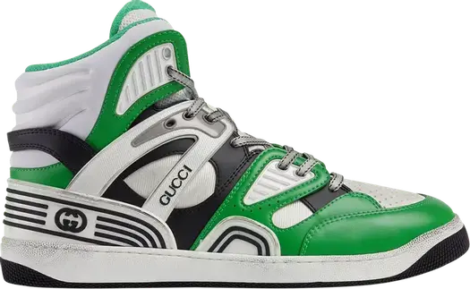 Кроссовки Gucci Basket High Demetra, зеленые