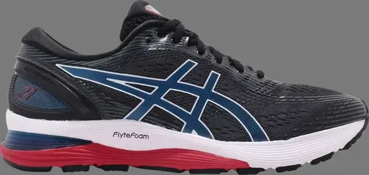 Кроссовки gel nimbus 21 'black electric blue' Asics, черный