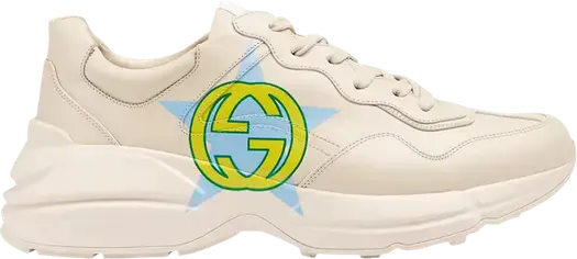 Кроссовки Gucci Rhyton Interlocking G Star, кремовый
