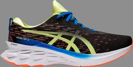 Кроссовки novablast 2 'black shocking orange' Asics, черный