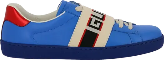 Кроссовки Gucci Ace Stripe Leather Blue, синий
