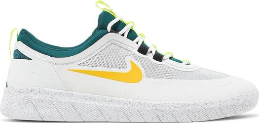 Кроссовки Nike Nyjah Free 2 SB 'White Geode Teal Gold', белый