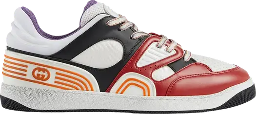 Кроссовки Gucci Basket Red Black Demetra, красно-черные