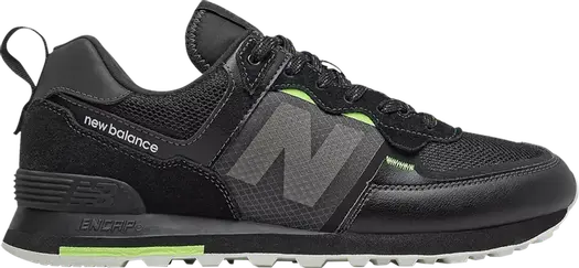 Кроссовки New Balance 574, черный/лайм