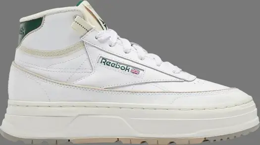 Кроссовки wmns club c geo mid 'white dark green' Reebok, белый