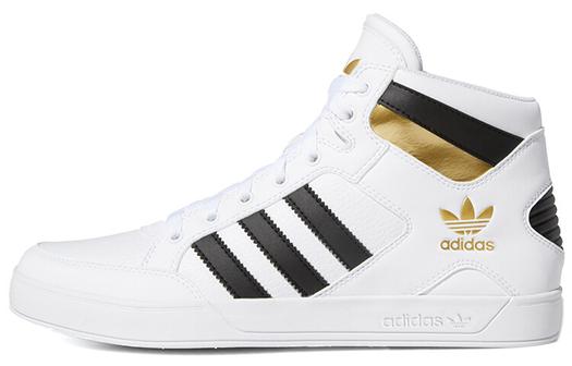 Кроссовки Adidas Originals Hardcourt Unisex, белый/черный/золотой
