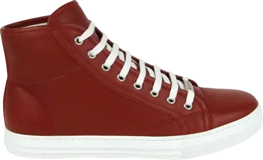 Кроссовки Gucci Leather High Red, кожаные, красные