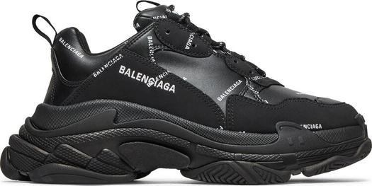 Кроссовки Balenciaga Triple S Sneaker Allover Logo, Черные