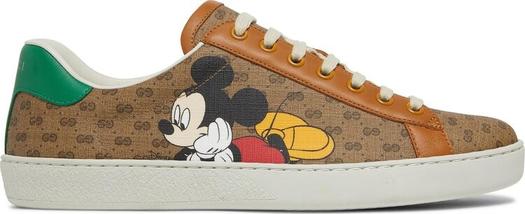 Кроссовки Gucci Ace Low Mickey Mouse, бежевые