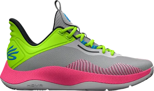 Кроссовки Curry HOVR Splash Halo Grey Lime Pink, серый
