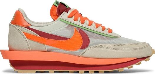 Кроссовки Nike sacai x Clot x LDWaffle 'Net Orange Blaze', оранжевый