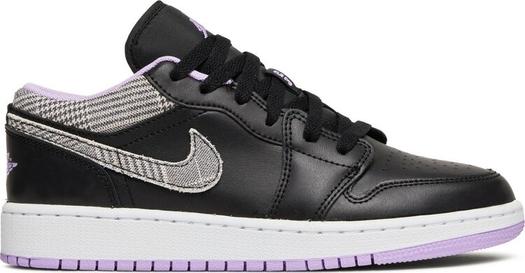 Кроссовки Air Jordan 1 Low SE GS Houndstooth, черный