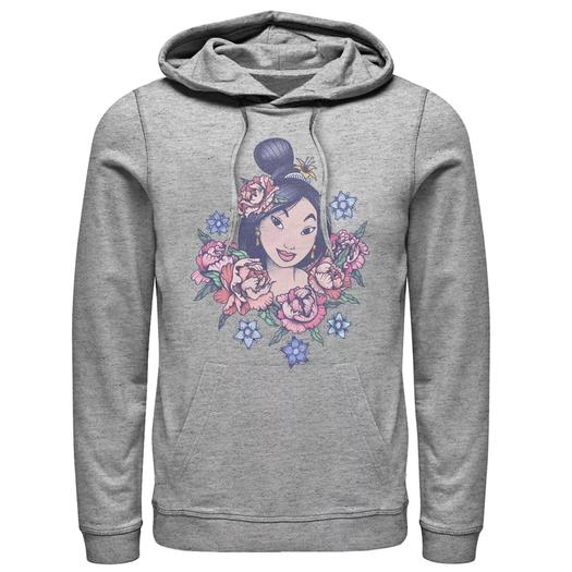 Мужской пуловер с капюшоном Disney Mulan с цветочным принтом Licensed Character