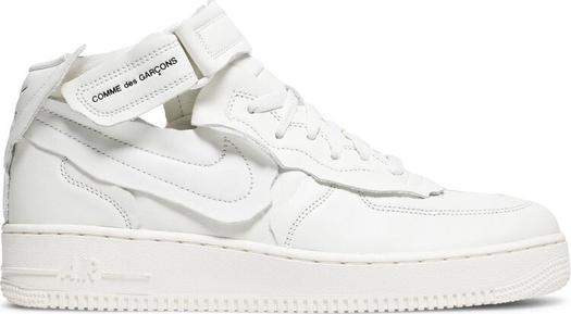 Кроссовки Nike Comme des Garçons x Air Force 1 Mid 'Triple White', белый