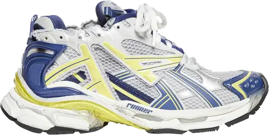 Кроссовки Balenciaga Runner Sneaker White Blue Yellow, белый