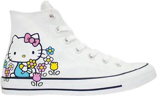 Кроссовки Converse Hello Kitty x Chuck Taylor All Star High Flowers, белый