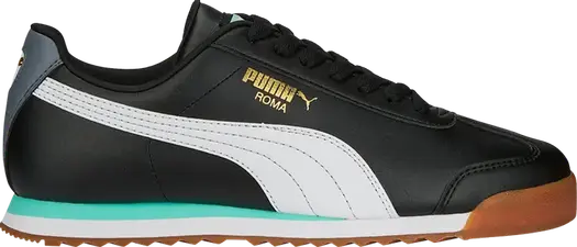 Кроссовки Puma Roma Basic Plus Black White Mint, черный