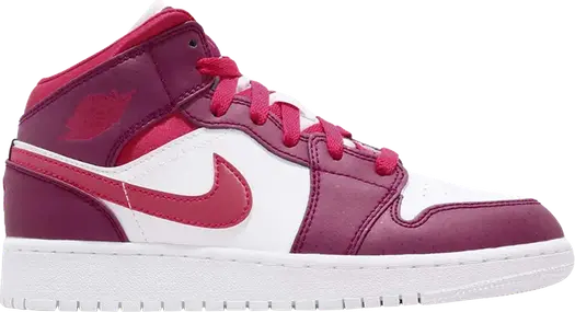 Кроссовки Air Jordan 1 Mid GS Rush Pink, красный