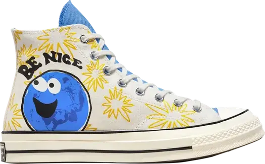 Кроссовки Converse Chuck 70 High Sunny Floral - Be Nice, белый