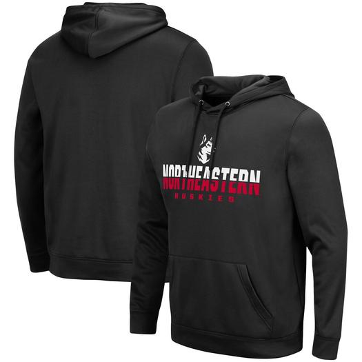 Мужской черный пуловер с капюшоном и фонариком Northeastern Huskies Huskies Colosseum